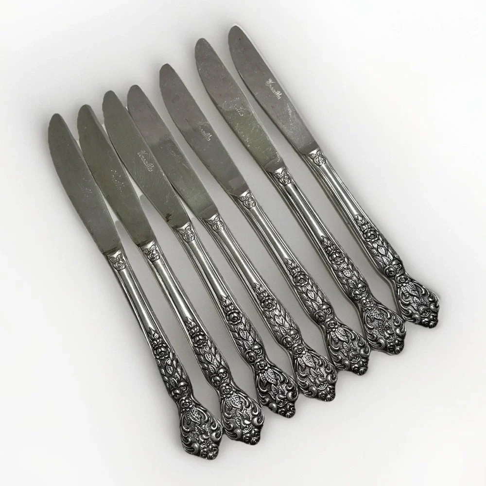 Vintage VERSAILLES Butter Knife Stainless by MSI Japan Flatware Lot of‎ 8 Floral - Picture 2 of 9